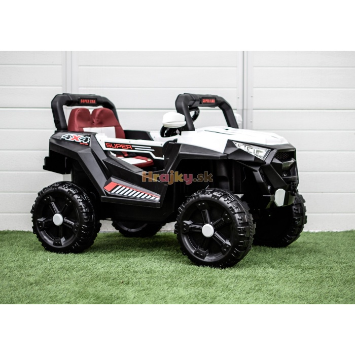 Biele elektrické autíčko Supercar, 4x4, 100W – Obrázok 6