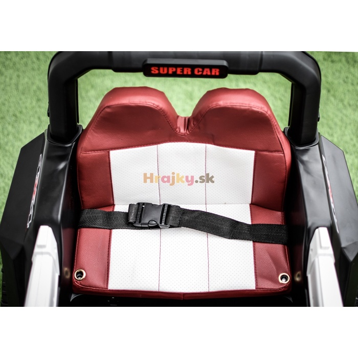 Biele elektrické autíčko Supercar, 4x4, 100W – Obrázok 2