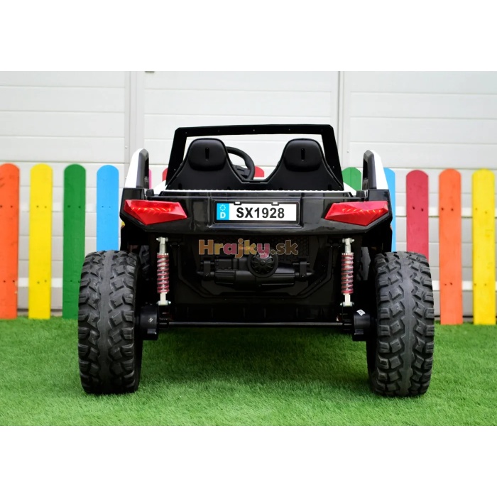 Dvojmiestna biela elektrická bugina, 4x4, 300W, PREMIUM – Obrázok 5